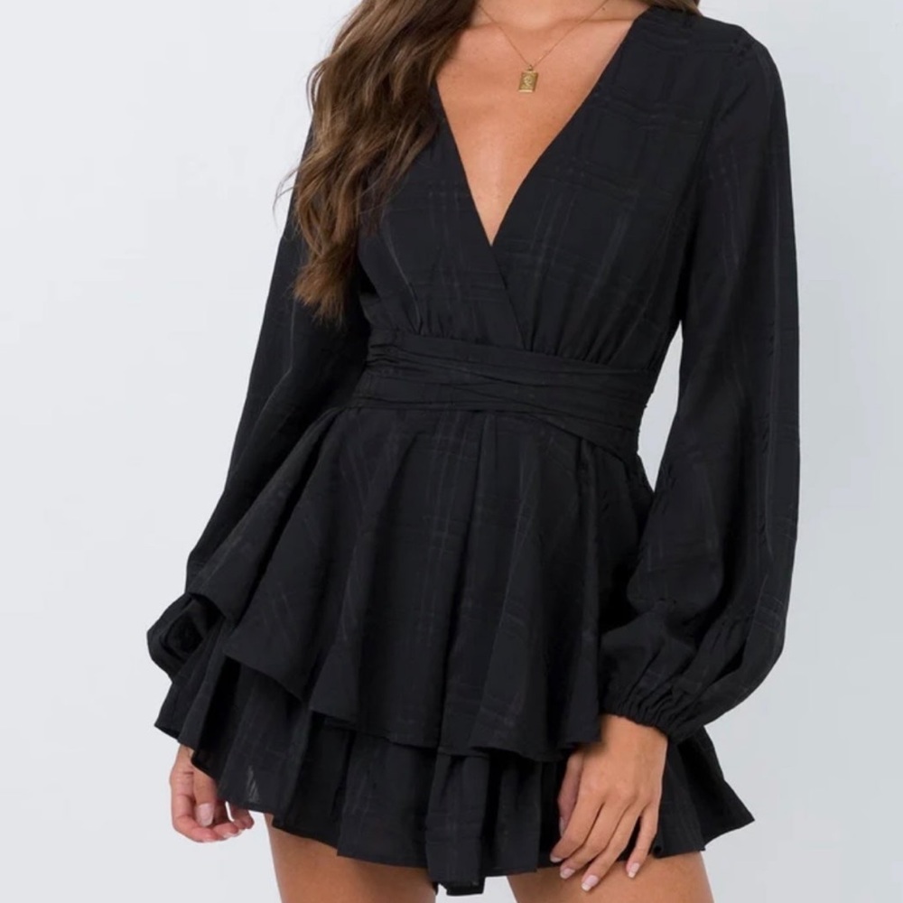 Princess Polly String of Stars Romper Black
